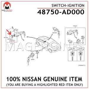 48750-AD000 NISSAN GENUINE SWITCH-IGNITION 48750AD000