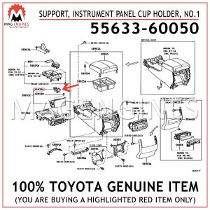 55633-60050 TOYOTA GENUINE SUPPORT, INSTRUMENT PANEL CUP HOLDER, NO.1 5563360050
