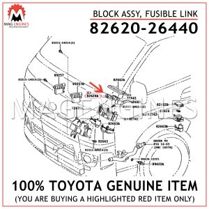 82620-26440 TOYOTA GENUINE BLOCK ASSY, FUSIBLE LINK 8262026440