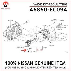 A6860-EC09A NISSAN GENUINE VALVE KIT-REGULATING A6860EC09A