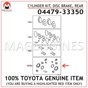 REAR 04479-35060 0447935060 Genuine Toyota CYLINDER KIT DISC BRAKE 