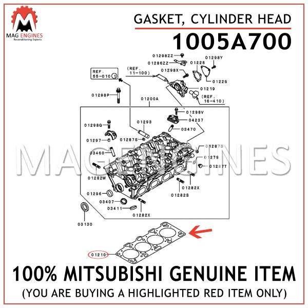 1005A700 MITSUBISHI GENUINE GASKET, CYLINDER HEAD