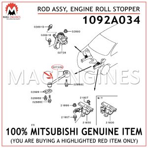 1092A034 MITSUBISHI GENUINE ROD ASSY, ENGINE ROLL STOPPER