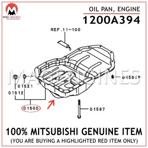 1200A394 MITSUBISHI GENUINE OIL PAN, ENGINE