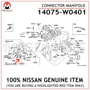 14075-W0401 NISSAN GENUINE CONNECTOR-MANIFOLD 14075W0401