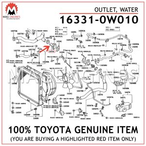 16331-0W010 TOYOTA GENUINE OUTLET, WATER 163310W010