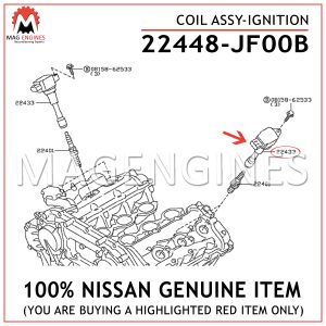 22448-JF00B NISSAN GENUINE COIL ASSY-IGNITION 22448JF00B