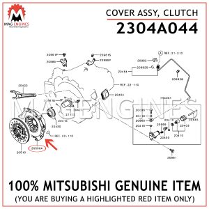 2304A044 MITSUBISHI GENUINE COVER ASSY, CLUTCH