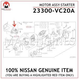 23300-VC20A NISSAN GENUINE MOTOR ASSY-STARTER 23300VC20A