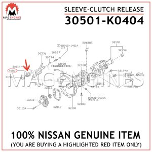 30501-K0404 NISSAN GENUINE SLEEVE-CLUTCH RELEASE 30501K0404