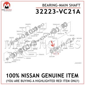 32223-VC21A NISSAN GENUINE BEARING-MAIN SHAFT 32223VC21A