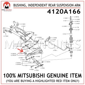 4120A166 MITSUBISHI GENUINE BUSHING, INDEPENDENT REAR SUSPENSION ARM