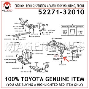 52271-32010 TOYOTA GENUINE CUSHION, REAR SUSPENSION MEMBER BODY MOUNTING, FRONT 5227132010