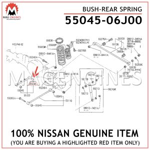55045-06J00 NISSAN GENUINE BUSH-REAR SPRING 5504506J00