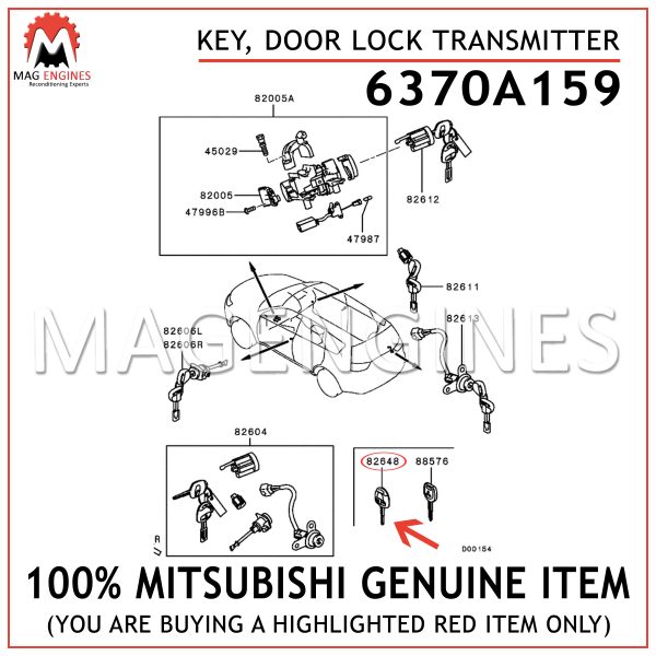 6370A159 MITSUBISHI GENUINE KEY, DOOR LOCK TRANSMITTER