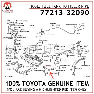 77213-32090 TOYOTA GENUINE HOSE, FUEL TANK TO FILLER PIPE 7721332090