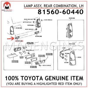 81560-60440 TOYOTA GENUINE LAMP ASSY, REAR COMBINATION, LH 8156060440