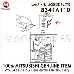 8341A110 MITSUBISHI GENUINE LAMP KIT, LICENSE PLATE