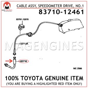 83710-12461 TOYOTA GENUINE CABLE ASSY, SPEEDOMETER DRIVE, NO.1 8371012461