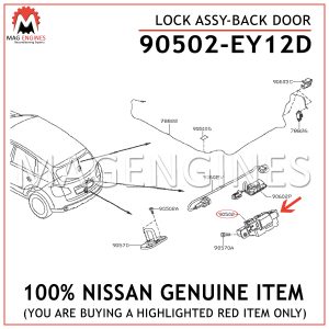90502-EY12D NISSAN GENUINE LOCK ASSY-BACK DOOR 90502EY12D