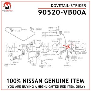 90520-VB00A NISSAN GENUINE DOVETAIL-STRIKER 90520VB00A