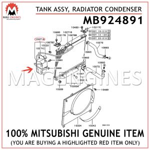 MB924891 MITSUBISHI GENUINE TANK ASSY, RADIATOR CONDENSER