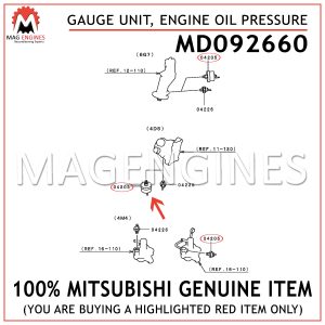 MD092660 MITSUBISHI GENUINE GAUGE UNIT, ENGINE OIL PRESSURE