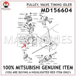 MD156604 MITSUBISHI GENUINE PULLEY, VALVE TIMING IDLER