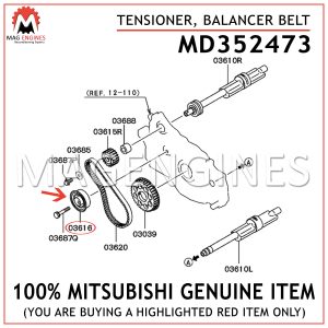 MD352473 MITSUBISHI GENUINE TENSIONER, BALANCER BELT