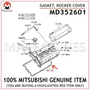 MD352601 MITSUBISHI GENUINE GASKET, ROCKER COVER