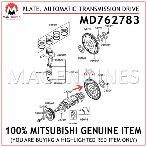 MD762783 MITSUBISHI GENUINE PLATE, AUTOMATIC TRANSMISSION DRIVE