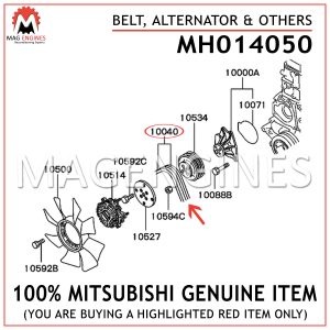 MH014050 MITSUBISHI GENUINE BELT, ALTERNATOR & OTHERS
