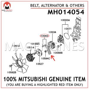 MH014054 MITSUBISHI GENUINE BELT, ALTERNATOR & OTHERS