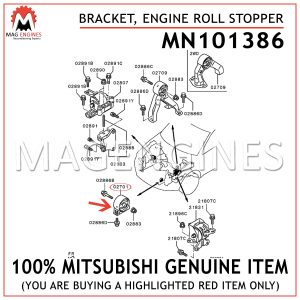 MN101386 MITSUBISHI GENUINE BRACKET, ENGINE ROLL STOPPER