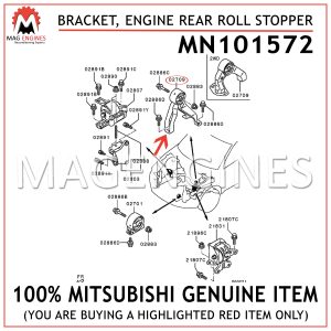 MN101572 MITSUBISHI GENUINE BRACKET, ENGINE REAR ROLL STOPPER