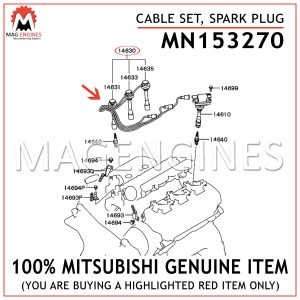 MN153270 MITSUBISHI GENUINE CABLE SET, SPARK PLUG
