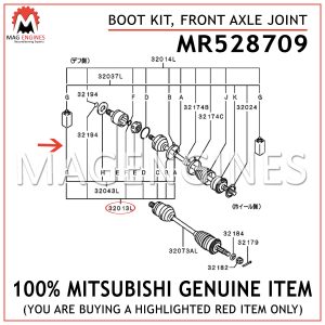 MR528709 MITSUBISHI GENUINE BOOT KIT, FRONT AXLE JOINT