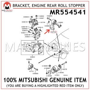 MR554541 MITSUBISHI GENUINE BRACKET, ENGINE REAR ROLL STOPPER