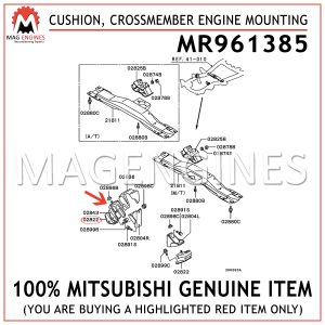 MR961385 MITSUBISHI GENUINE CUSHION, CROSSMEMBER ENGINE MOUNTING