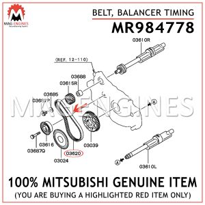 MR984778 MITSUBISHI GENUINE BELT, BALANCER TIMING