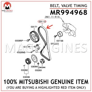 MR994968 MITSUBISHI GENUINE BELT, VALVE TIMING