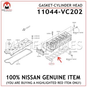 11044-VC202 NISSAN GENUINE GASKET-CYLINDER HEAD 11044VC202