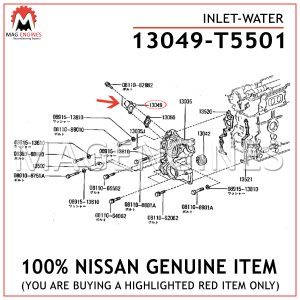 13049-T5501 NISSAN GENUINE INLET-WATER 13049T5501