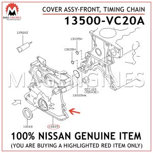 13500-VC20A NISSAN GENUINE COVER ASSY-FRONT, TIMING CHAIN 13500VC20A