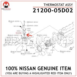 21200-05D02 NISSAN GENUINE THERMOSTAT ASSY 2120005D02
