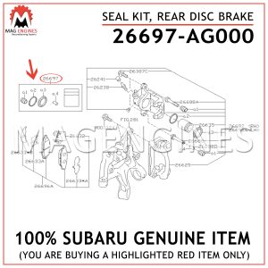 26697-AG000 SUBARU GENUINE SEAL KIT, REAR DISC BRAKE 26697AG000