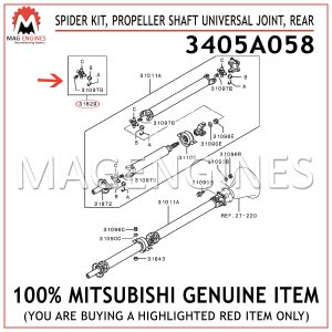 3405A058 MITSUBISHI GENUINE SPIDER KIT, PROPELLER SHAFT UNIVERSAL JOINT, REAR