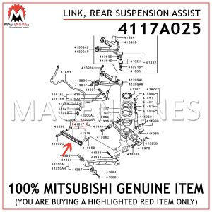 4117A025 MITSUBISHI GENUINE LINK, REAR SUSPENSION ASSIST