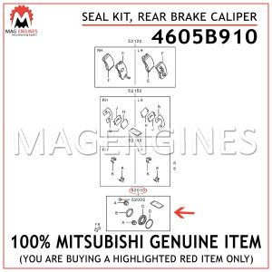 4605B910 MITSUBISHI GENUINE SEAL KIT, REAR BRAKE CALIPER