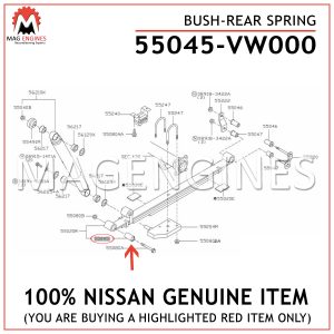 55045-VW000 NISSAN GENUINE BUSH-REAR SPRING 55045VW000